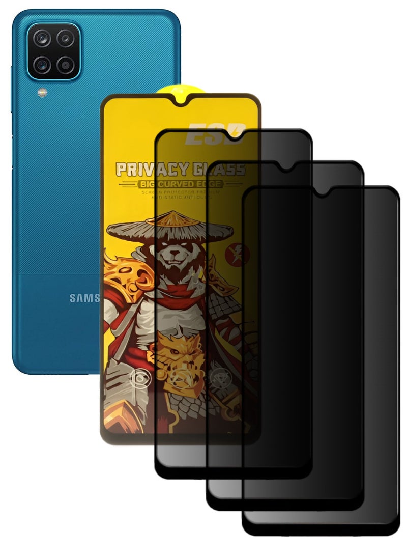 ESD 3 Pieces Tempered Dustproof Privacy Glass Screen Protector Compatible For Samsung Galaxy M12 - Image 1
