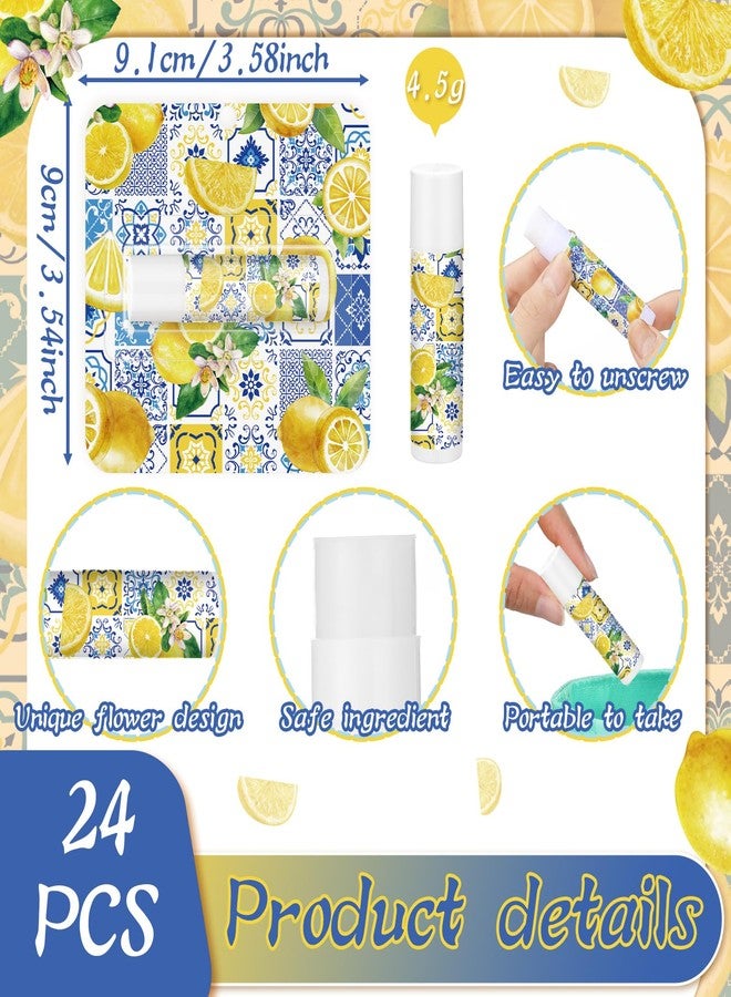 Heigble 24 Pcs Italian Lemon Lip Balm Bulk Summer Lemon Party Favors Gifts - Image 2