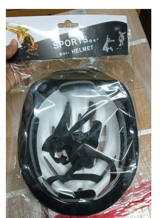 أرض العمل خوذة رياضية بتصميم منقوش باللونين الأسود والأبيض، معدات حماية لركوب الدراجات - Image 2