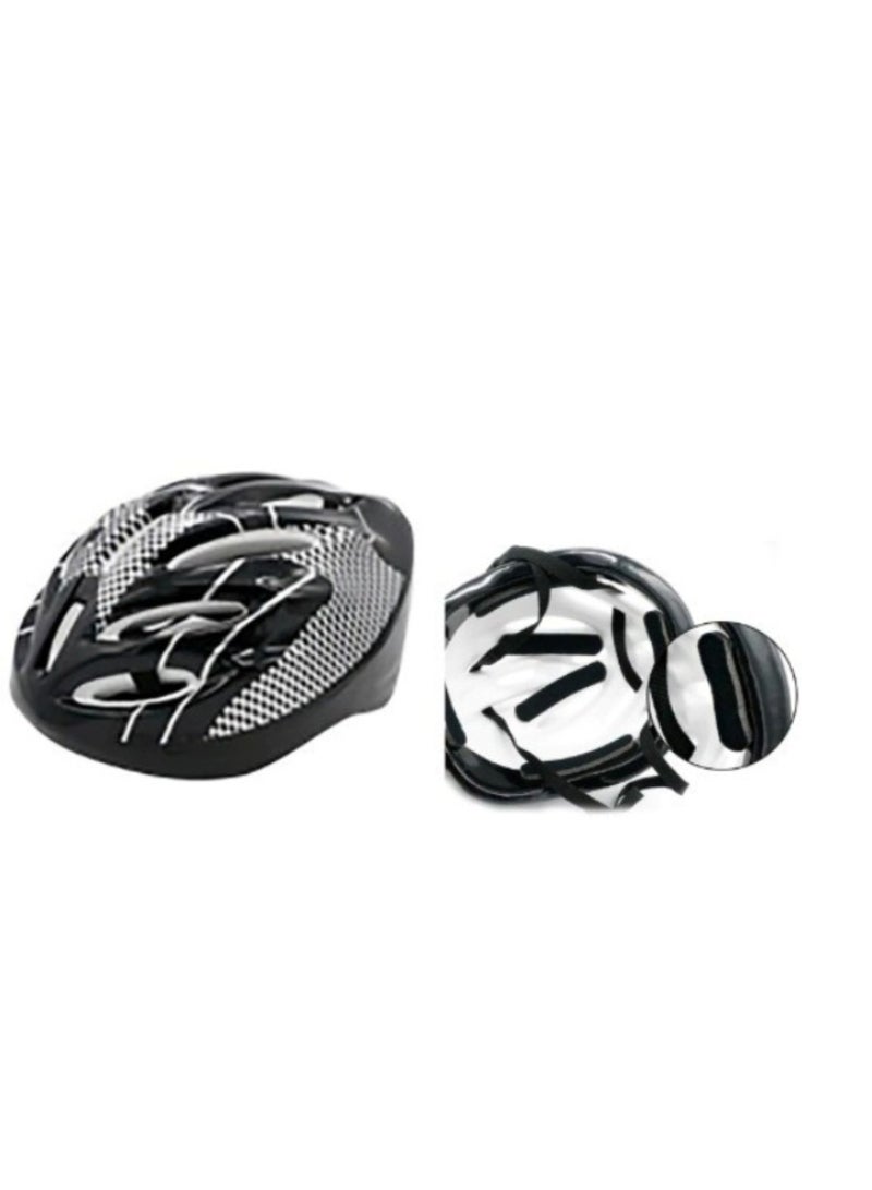 أرض العمل خوذة رياضية بتصميم منقوش باللونين الأسود والأبيض، معدات حماية لركوب الدراجات - Image 3