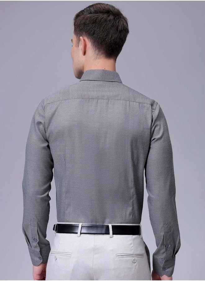 The Indian Garage Co Men Slim Fit Solid Full Sleeves Cutaway Collar Formal Shirt  - Image 2