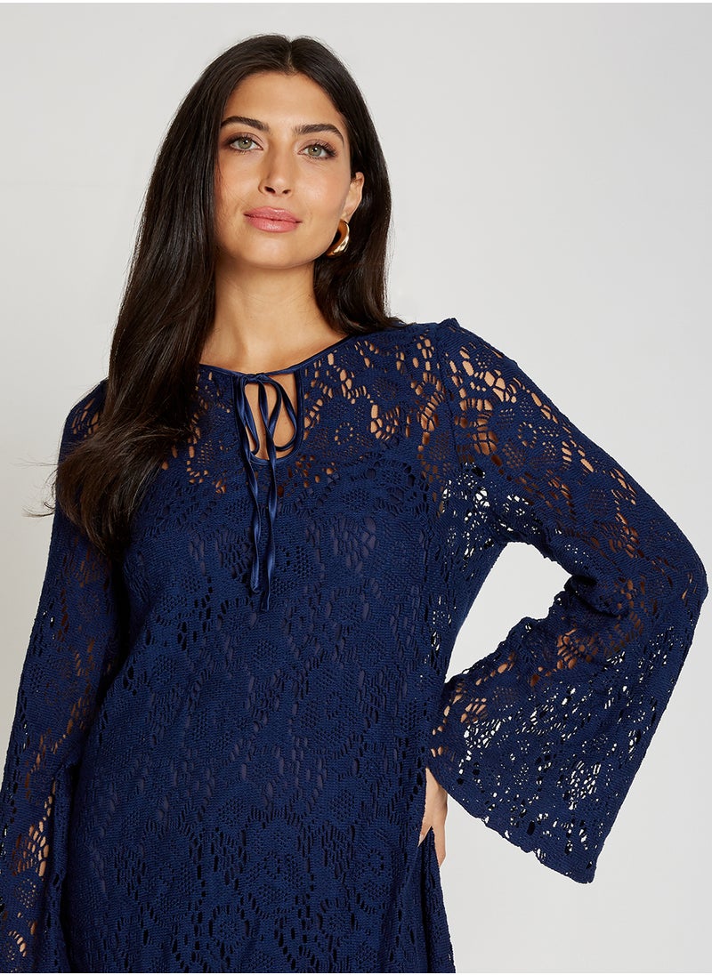 Little Mistress Crochet Mini Dress  - Image 3