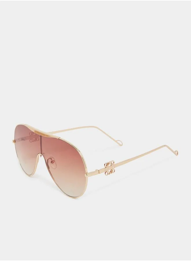 Styli Styli Wide Aviator Sunglasses with Adjustable Nose Pads