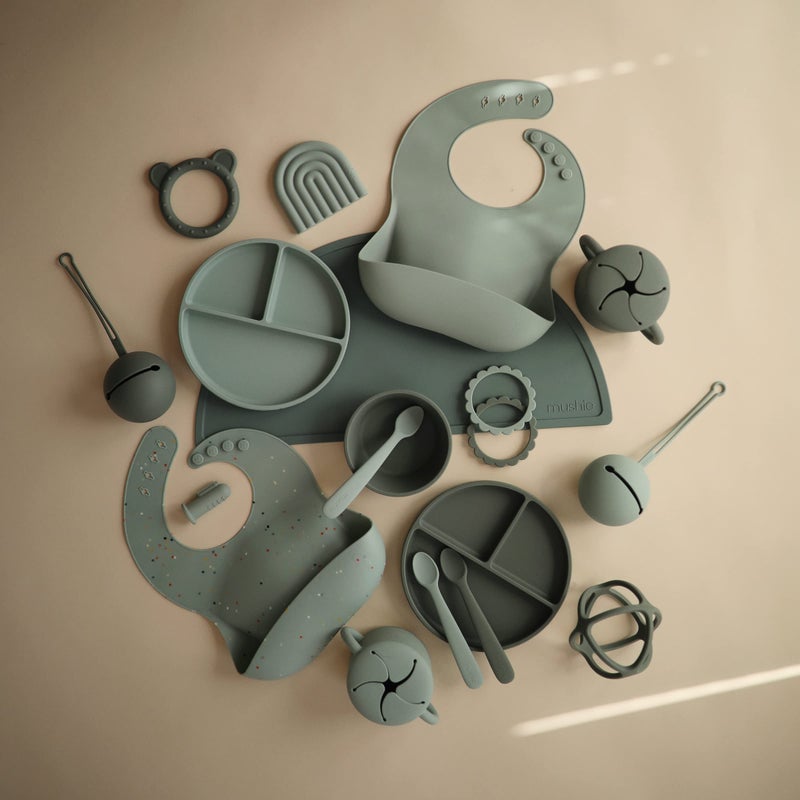 mushie Silicone Placemat for Kids | BPA-Free Non-Slip Design (Cambridge Blue) - Image 3