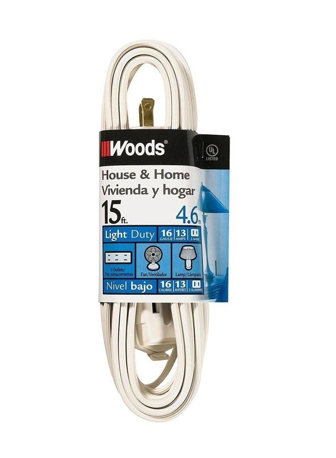Woods 27603W 15-Foot Cube Extension Cord with Power Tap, Whi