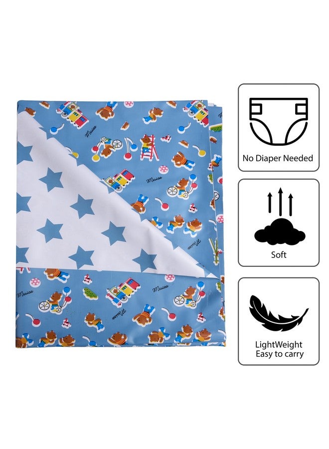 Homestic Homestic Baby Sheet | Reversible Baby Plastic Sheet | Crib Sheet for Baby | Bed Wetting Protector Sheet | Baby Mattress Sheet for Baby | Toddler Bed Sheet | 100x100 CM | Blue  - Image 5