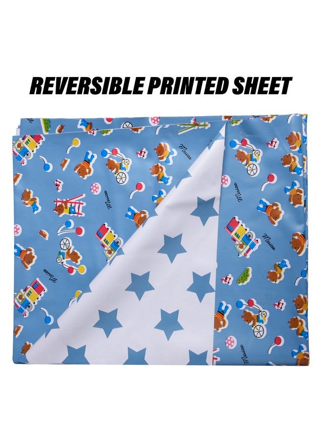 Homestic Homestic Baby Sheet | Reversible Baby Plastic Sheet | Crib Sheet for Baby | Bed Wetting Protector Sheet | Baby Mattress Sheet for Baby | Toddler Bed Sheet | 100x100 CM | Blue  - Image 4