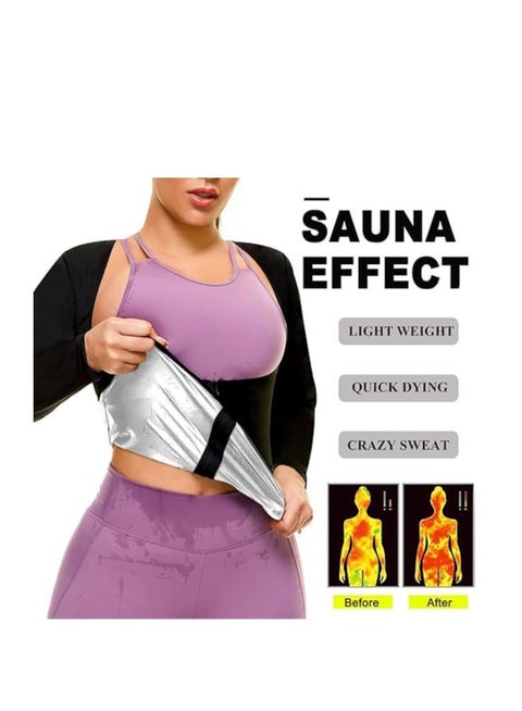 Ultra Soft Sauna Long Sleeve Thermal Corset for Abdomen Back and Lugs from Nibron Used with Sports and Movement at Home Helps You Burn Fat on the Abdomen Back and Arms