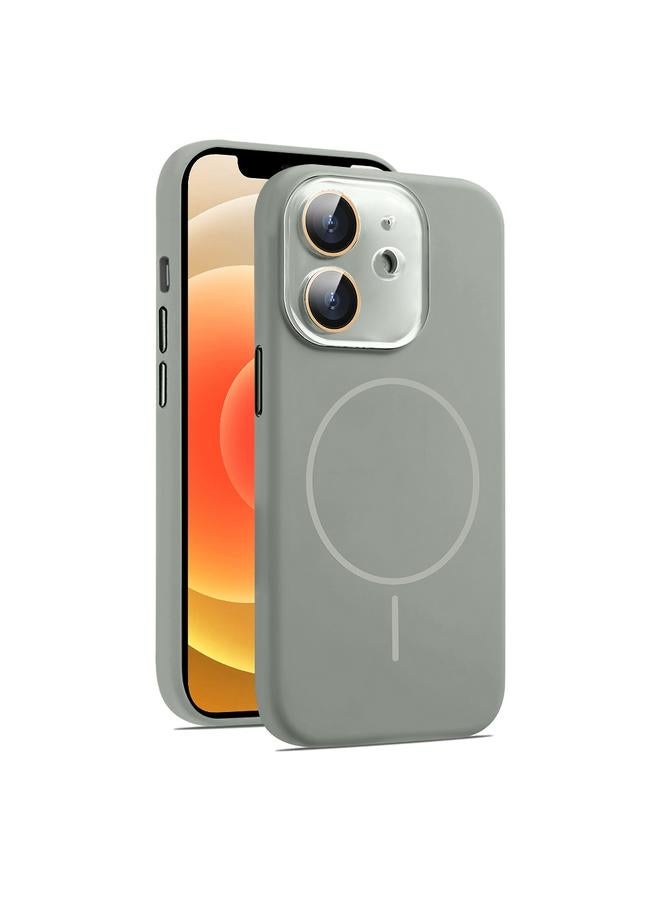 زبون جراب لهاتف iPhone 12 AG جراب هاتف مغناطيسي من السيليكون السائل بفتحة دقيقة - Image 1