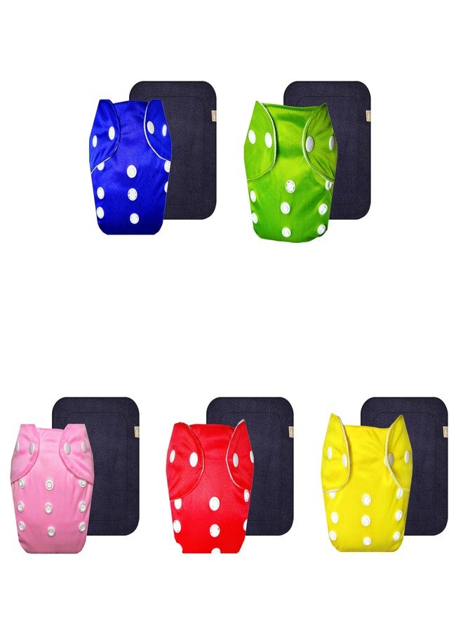 Dumbledo Lite Cloth Diaper with Black Insert (Pack of 5) | Dry Feel and Comfortable | Breathable | Easy to Clean | Trusted by Moms | 3 Months - 2 Years | Unisex Baby - Image 1