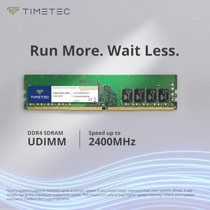 ترقية ذاكرة الوصول العشوائي للكمبيوتر المكتبي: DDR4 2400 ميجا هرتز، مجموعة 16 جيجا بايت 2x8 جيجا بايت، غير مخزنة بنظام ECC، 1.2 فولت، CL17، 288 دبوس UDIMM، رتبة واحدة، 1Rx8 - Image 4