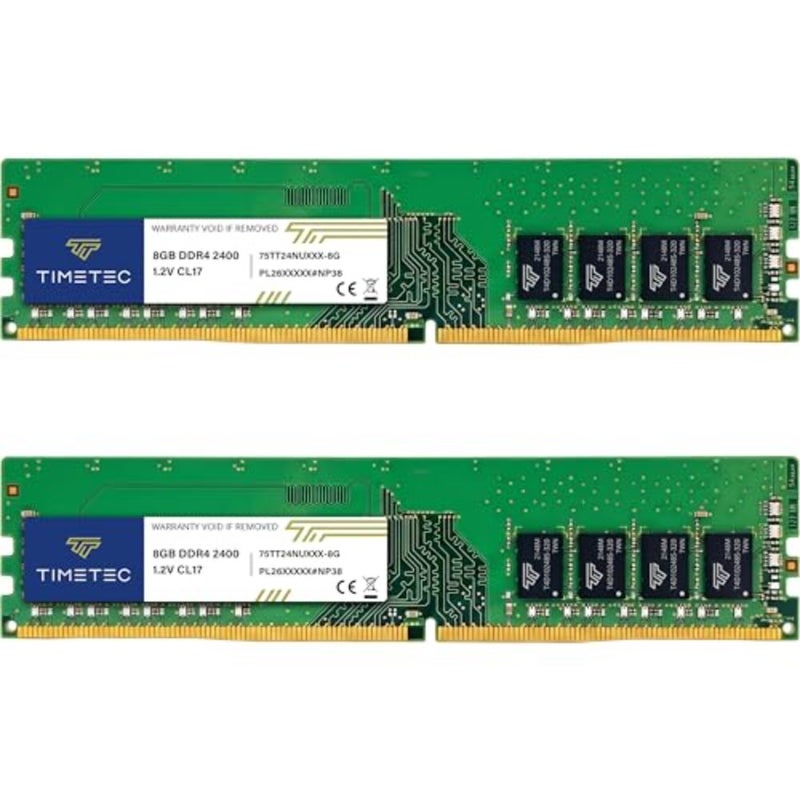 ترقية ذاكرة الوصول العشوائي للكمبيوتر المكتبي: DDR4 2400 ميجا هرتز، مجموعة 16 جيجا بايت 2x8 جيجا بايت، غير مخزنة بنظام ECC، 1.2 فولت، CL17، 288 دبوس UDIMM، رتبة واحدة، 1Rx8 - Image 3