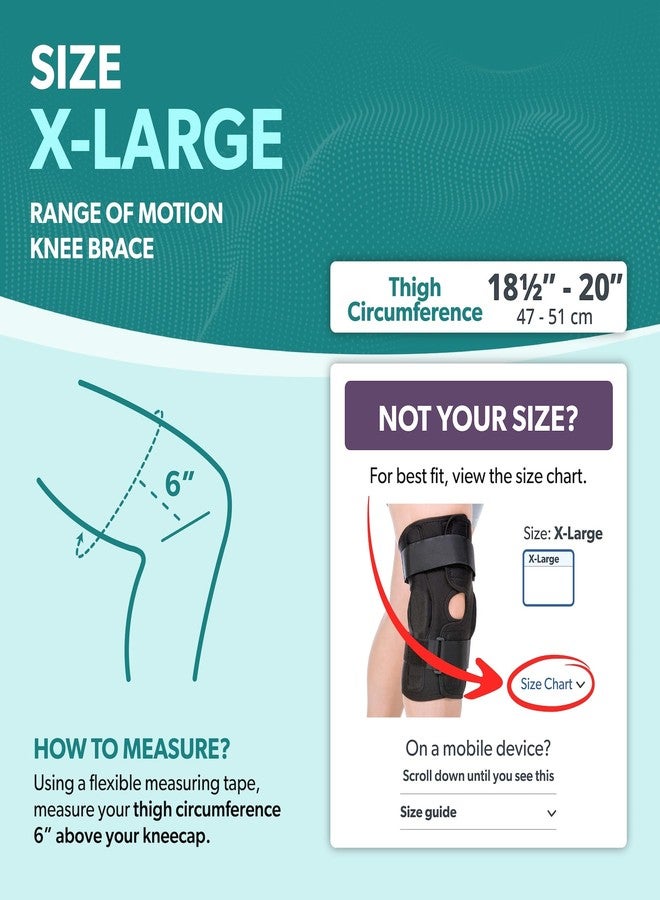 BraceAbility Torn Meniscus ROM Knee Brace - Hinged Post Surgery Support with Flexion Extension Control for Hyperextension and Locking Treatment, Ligament PCL or ACL Tears, Osteoarthritis Relief (XL) - Image 2