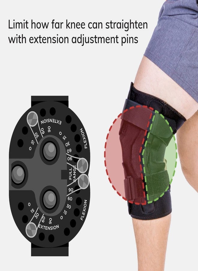 BraceAbility Torn Meniscus ROM Knee Brace - Hinged Post Surgery Support with Flexion Extension Control for Hyperextension and Locking Treatment, Ligament PCL or ACL Tears, Osteoarthritis Relief (XL) - Image 4