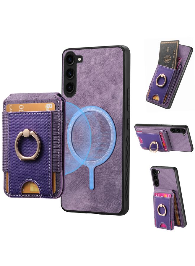 S-TOP Case For Samsung Galaxy S22+ 5G Retro Splitable Magnetic Stand Card Bag Leather Phone Case - Image 1