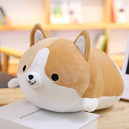 Levenkeness Corgi Dog Plush Pillow, Soft Cute Shiba Inu Akita Stuffed Animals Toy Gifts (Brown, 11.8 in) - Image 2