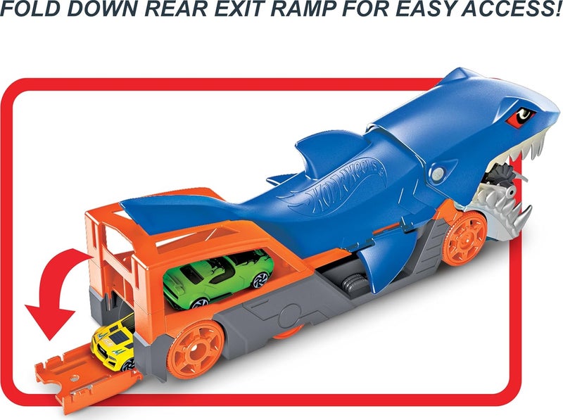 هوت ويلز مجموعة لعب ® Shark Chomp Transporter مع سيارة واحدة بمقياس 1:64 للأطفال من سن 4 إلى 8 سنوات - Image 4