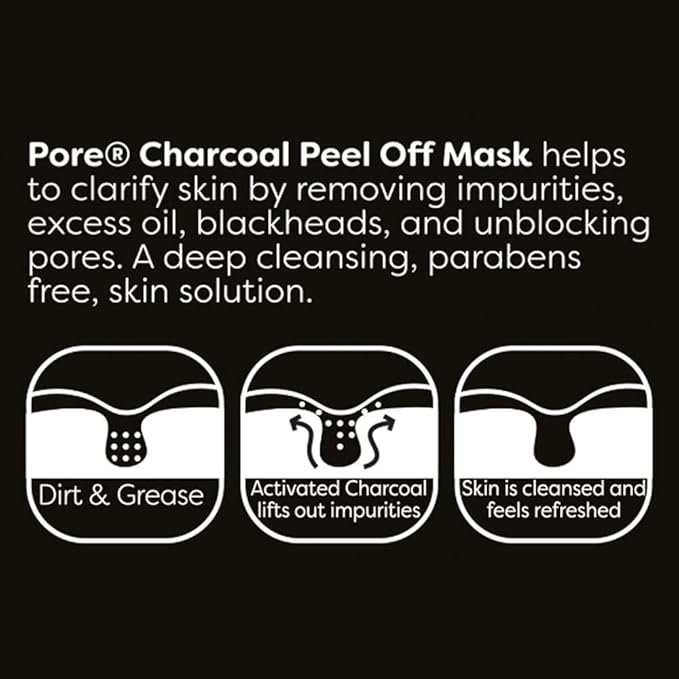 PORE Blackhead peel off face mask with Activated Bamboo Charcoal to Remove Blackheads Impurities for Men and Women Purifying deep cleansing and suitable for all skin types 80ml Tube - Image 2