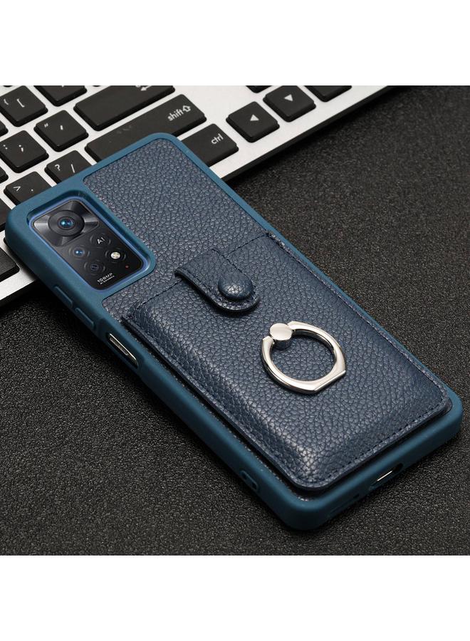 S-TOP Case For Redmi Note 11 Pro 4G Litchi Texture Drawing Card Bag Ring Holder Phone Case - Image 2