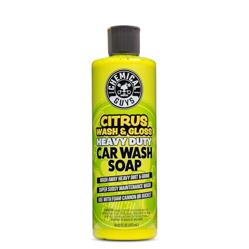 Chemical Guys CWS_301 Citrus Wash & Gloss Foaming Car Wash Soap (Works with Foam Cannons/ Guns or Bucket Washes) Safe for Cars, Trucks, Motorcycles, RVs & More, 128 fl oz (1 Gallon) Citrus Scent - Image 1