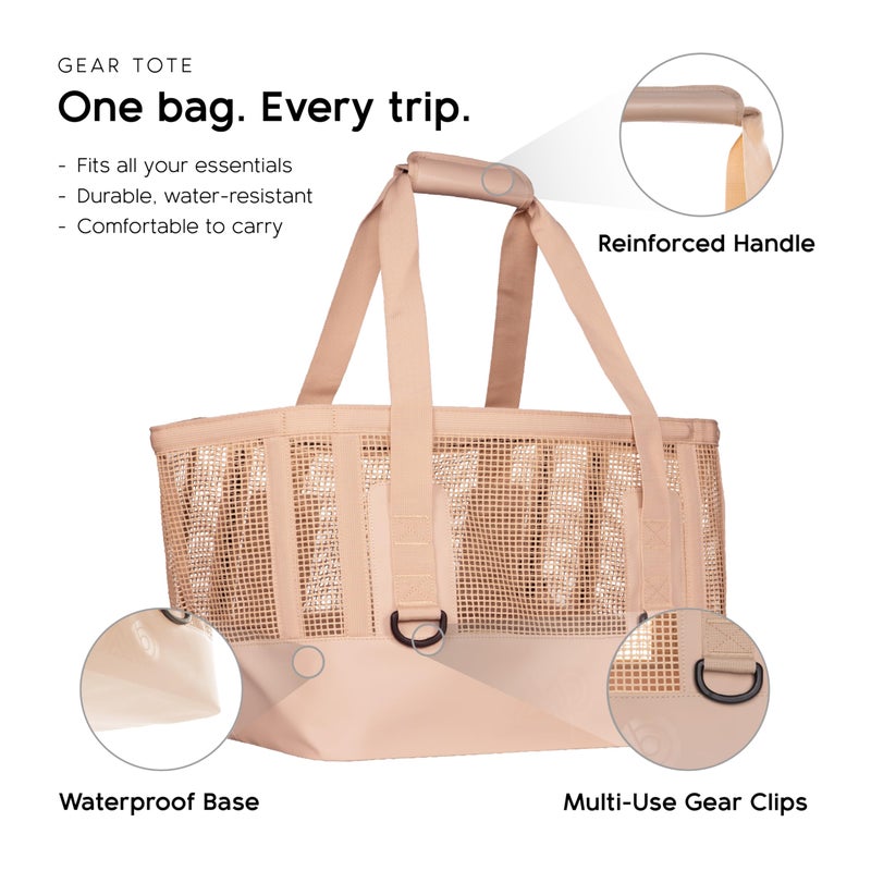 MISSION Boat Gear CASSI Boat Bag, Waterproof Bottom Mesh Beach Bag, Heavy-Duty Outdoor Tote for Boat, Beach, Grocery, Travel & Pool, Premium Marine Gear Carryall (50 Liter, Sandstone) - Image 2