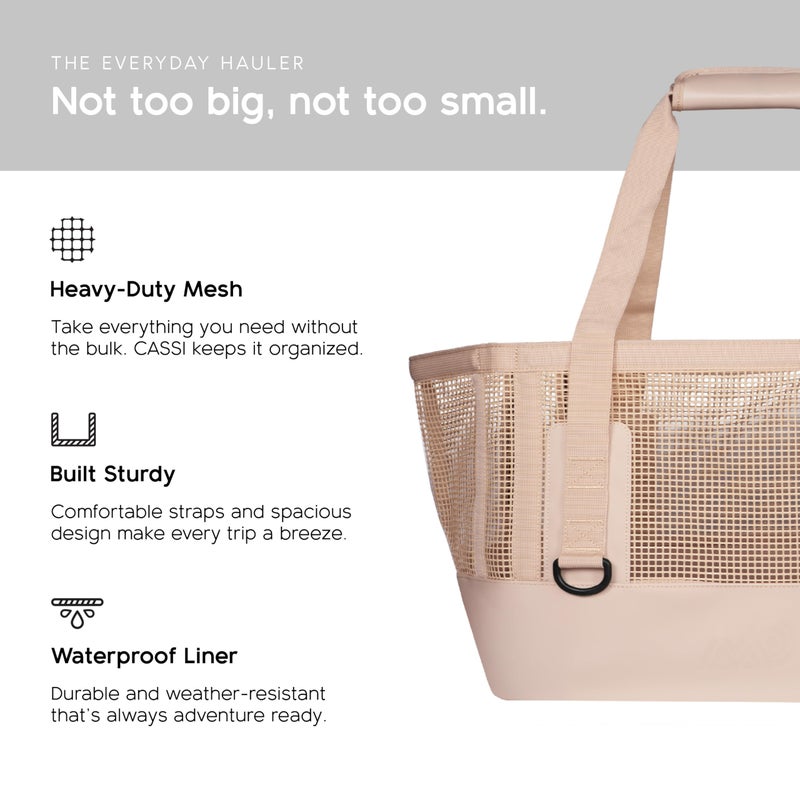 MISSION Boat Gear CASSI Boat Bag, Waterproof Bottom Mesh Beach Bag, Heavy-Duty Outdoor Tote for Boat, Beach, Grocery, Travel & Pool, Premium Marine Gear Carryall (50 Liter, Sandstone) - Image 3