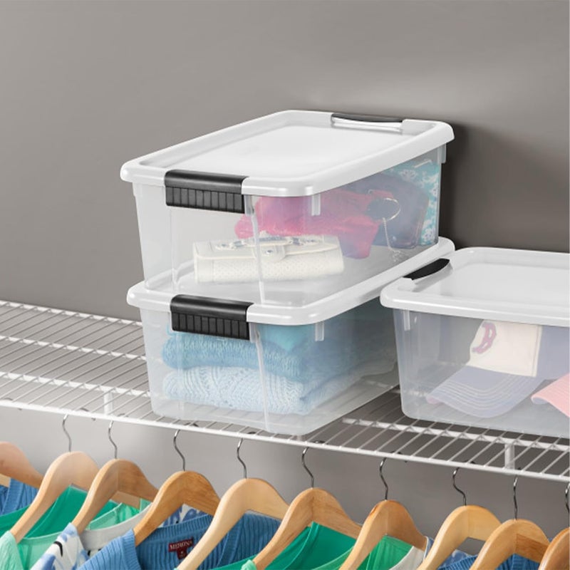 Sterilite 6-Pack Ultra Latching Box, Storage Bins with Lids, Clear Plastic, 18 Qt – Large Heavy-Duty Organizing Bin Containers for Home, Closet, Kitchen, Pantry, Bathroom, and  Office - Image 5