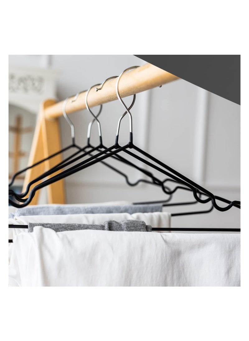 AXENTURE - 50-Pack Non-Slip Metal Hangers 40 CM, Slim (50 Pack, Black) - Image 1
