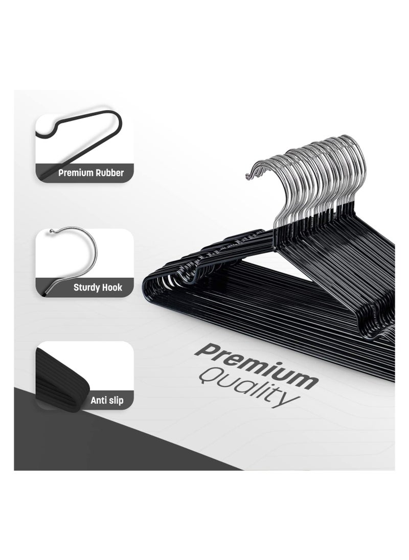 AXENTURE - 50-Pack Non-Slip Metal Hangers 40 CM, Slim (50 Pack, Black) - Image 1