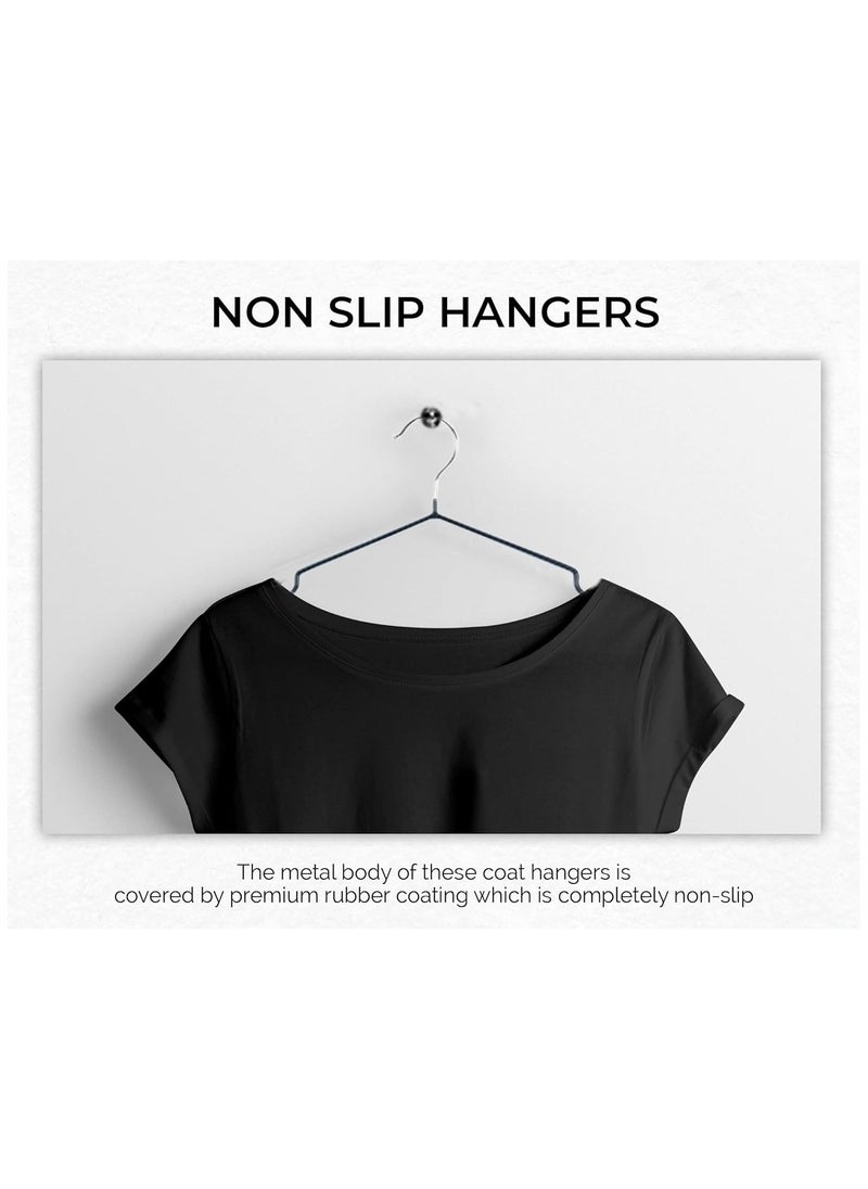 AXENTURE - 50-Pack Non-Slip Metal Hangers 40 CM, Slim (50 Pack, Black) - Image 1