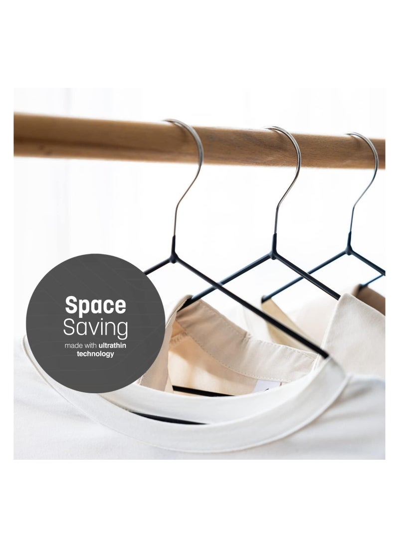 AXENTURE - 50-Pack Non-Slip Metal Hangers 40 CM, Slim (50 Pack, Black) - Image 1