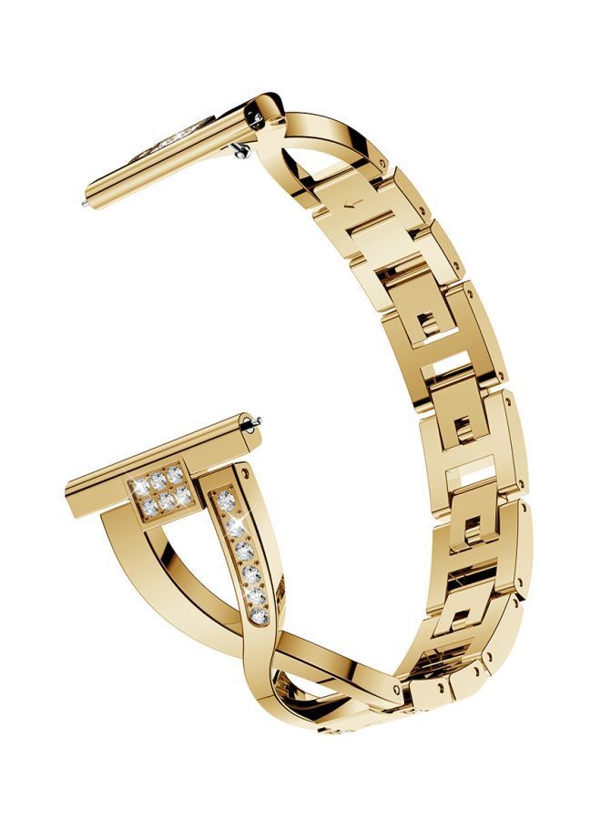 NIBEMINENT Diamond Studded Stainless Steel Wrist Strap For Samsung Gear S3 Gold - Image 1