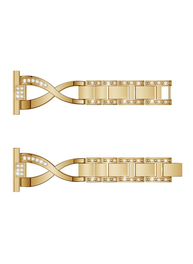 NIBEMINENT Diamond Studded Stainless Steel Wrist Strap For Samsung Gear S3 Gold - Image 4