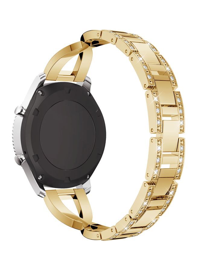 NIBEMINENT Diamond Studded Stainless Steel Wrist Strap For Samsung Gear S3 Gold - Image 3