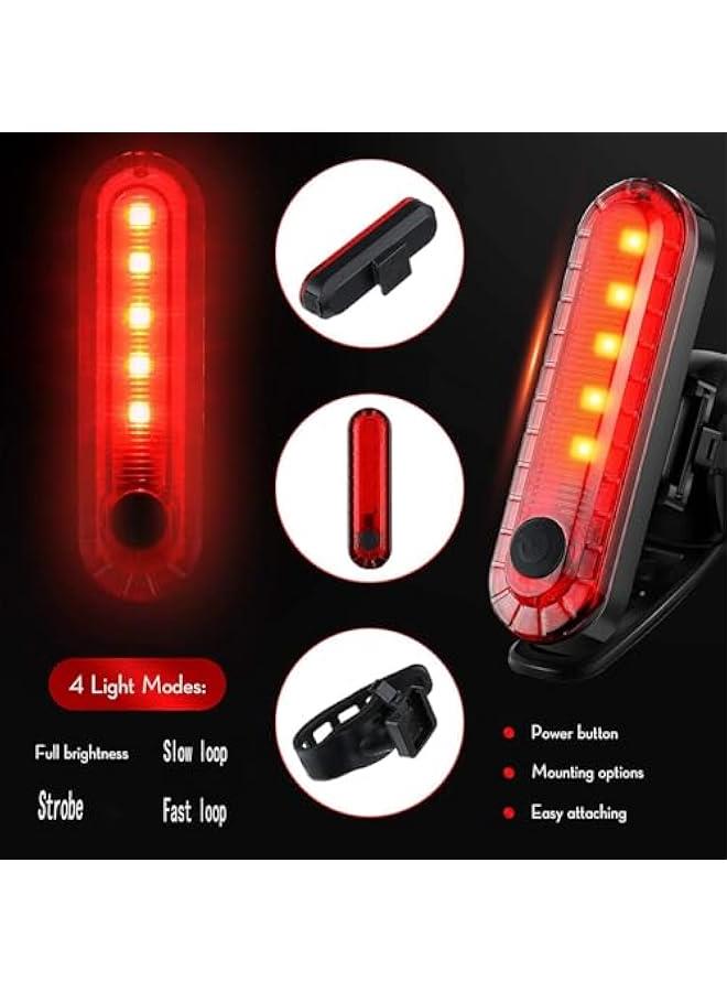 Arabest Bike Tail Light, Bicycle Rear Lights USB-C Rechargeable LED Cycling Safety Flashlight with 4 Light Mode for Road Mountain Night Riding & Adults Men Women - Image 3