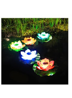 SYOSI Solar Outdoor Lights, Solar Lotus Flowers Lights, LED Garden Lights, Floating Pool Lights, Lotus Flower Decoration  - Image 3