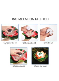 SYOSI Solar Outdoor Lights, Solar Lotus Flowers Lights, LED Garden Lights, Floating Pool Lights, Lotus Flower Decoration  - Image 4