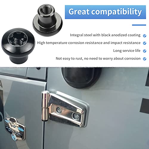 Bentolin Door Hinge Nuts Replacement Screws Compatible with 2007-2018 Jeep Wrangler JK JKU (4Pcs) - Image 4
