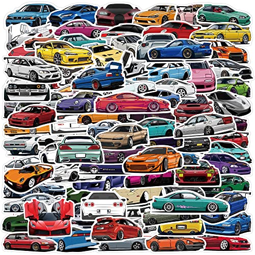 DULEFUN 100pcs JDM Car Stickers, Racing Sport Car Stickers Vinyl Waterproof for Water Bottles Laptop Guitar Skateboard Scrapbook JDM Decals Car Stickers for Men Teens Adults Kids - Image 1