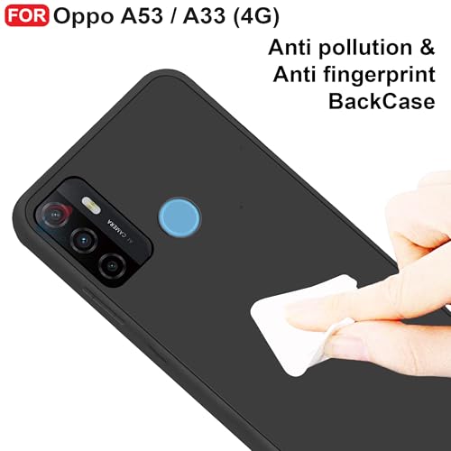 CEDO Back Cover for Oppo A53 / A33 | Camera Bump Protection & Inner Velvet Fabric Lining | Ultra Slim Matte Soft Rubberised Case Cover (Black) - Image 4