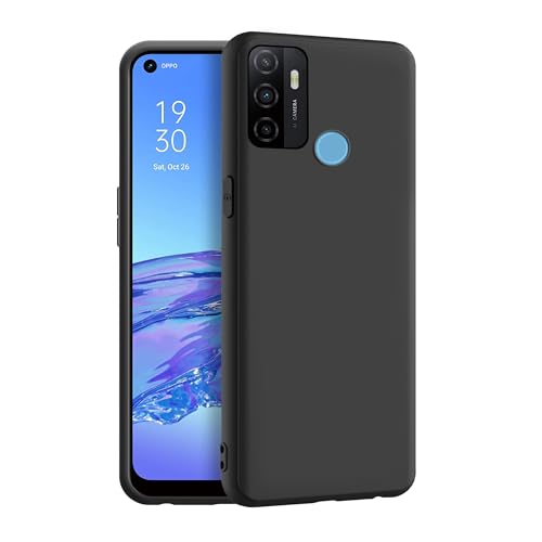 CEDO Back Cover for Oppo A53 / A33 | Camera Bump Protection & Inner Velvet Fabric Lining | Ultra Slim Matte Soft Rubberised Case Cover (Black) - Image 1