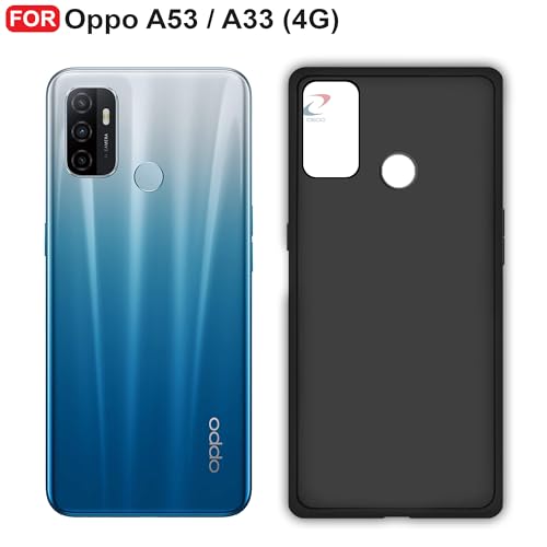 CEDO Back Cover for Oppo A53 / A33 | Camera Bump Protection & Inner Velvet Fabric Lining | Ultra Slim Matte Soft Rubberised Case Cover (Black) - Image 2