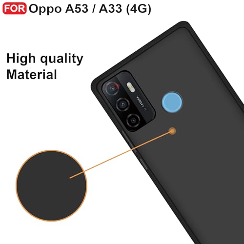 CEDO Back Cover for Oppo A53 / A33 | Camera Bump Protection & Inner Velvet Fabric Lining | Ultra Slim Matte Soft Rubberised Case Cover (Black) - Image 5
