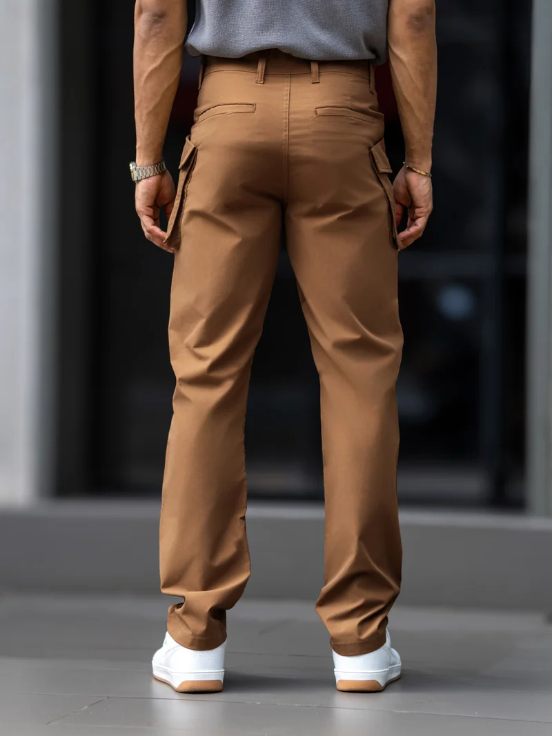 Maniac  Maniac Mens Solid Khaki Submarine Cargo Flap Pocket for Men | Best Price UAE