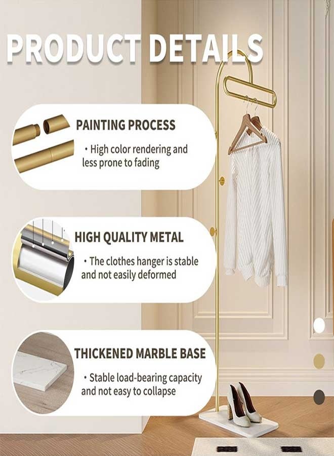 RAWAID Freestanding Coat Rack with Marble Rock Slab Base, Sturdy & Stable Metal Clothing Racks for Clothes Hats Bags Purses, Standing Coat Hanger for Entryway Bedroom Hallway Bathroom Living Room Corridors - Image 4