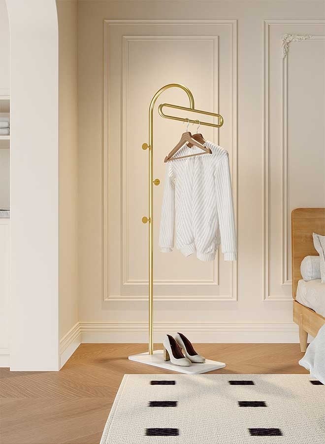 RAWAID Freestanding Coat Rack with Marble Rock Slab Base, Sturdy & Stable Metal Clothing Racks for Clothes Hats Bags Purses, Standing Coat Hanger for Entryway Bedroom Hallway Bathroom Living Room Corridors - Image 1