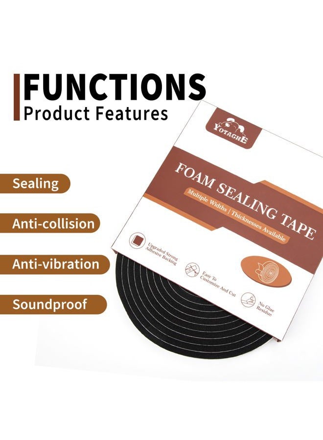 Yotache Foam Tape 3 Strips Total 50 Feet Long 1/4 Inch Wide X 1/8 Inch Thick, Weather Stripping for Doors and Window High Density Foam Seal Tape Sliding Door Weather Strip, 3 X 16.5 Ft Each - Image 4