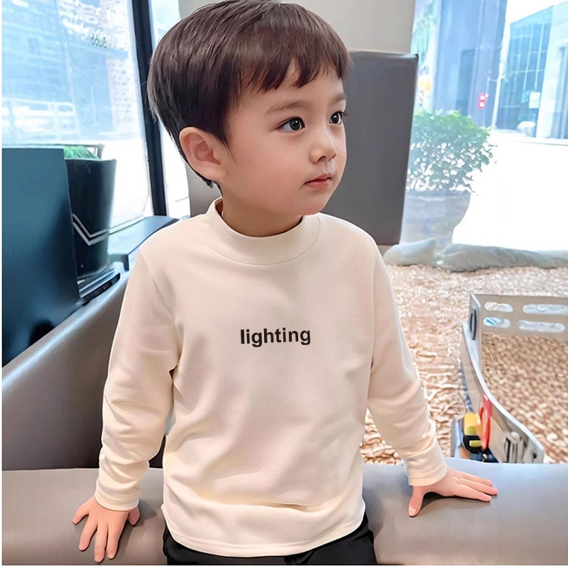Spring Long-Sleeved T-Shirt For Middle And Big Boys And Girls De Rong Thin Top Long-Sleeved T-Shirt Children'S Base Shirt Trendy - Image 1
