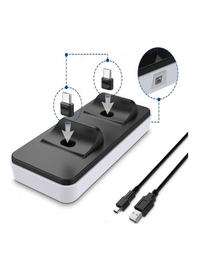 Portable Charging Station for PS5 Controller with 2 Removable Type C Port Wired
