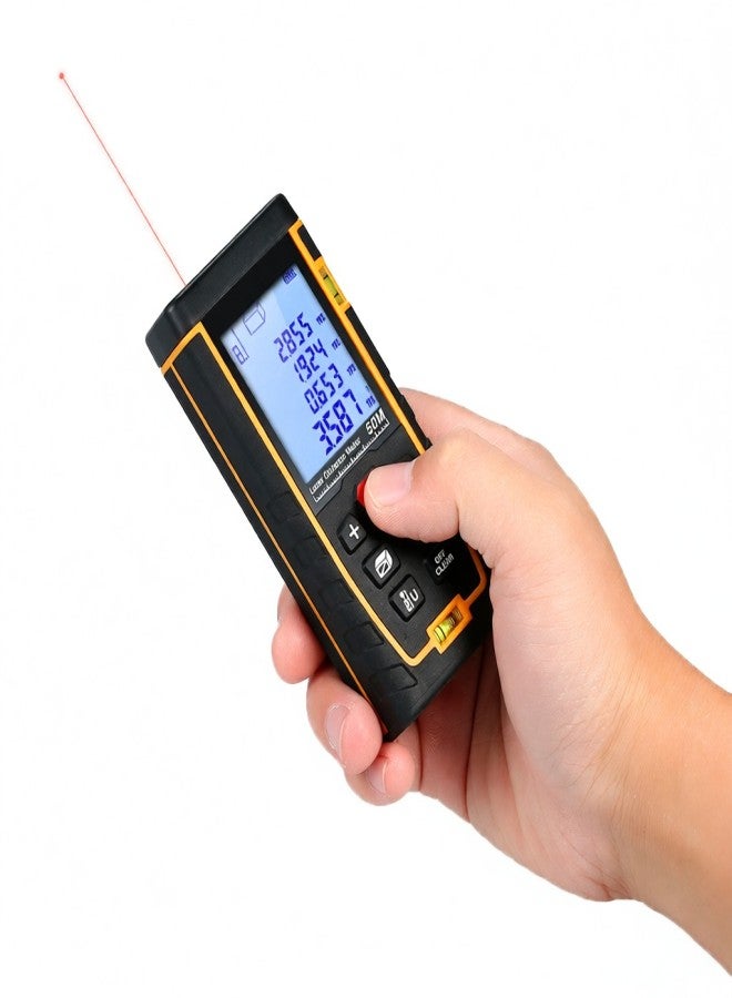SNDWAY Handheld Digital Distance Meter Portable Mini Range Finder High-precision Rangefinder with 30 Groups Data Storage LCD Display Backlight 2 Bubble Levels Diastimeter Distance Area Volume - Image 3
